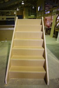 A flight of stairs before installation